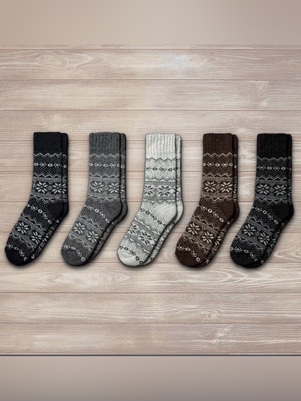 Nordic Socks Bergen Merino Wool Blend 5 Pair Unisex Socks Pack XL NWT